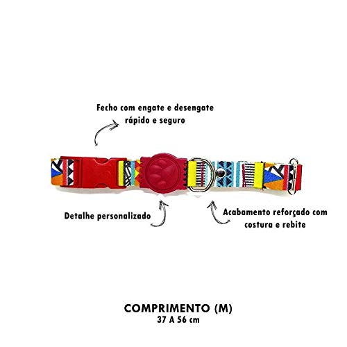 Kit Coleira,Peitoral e Cinto Para Cachorro - Médio - Afrika