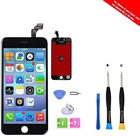 CLWHJ Premium Screen Replacement Compatible with iPhone 6 Plus 5.5 inch Full Assembly -LCD Touch Digitizer Display Glass Assembly with Tools, Fit Compatible with iPhone 6 Plus (BLACK-6PLUS)
