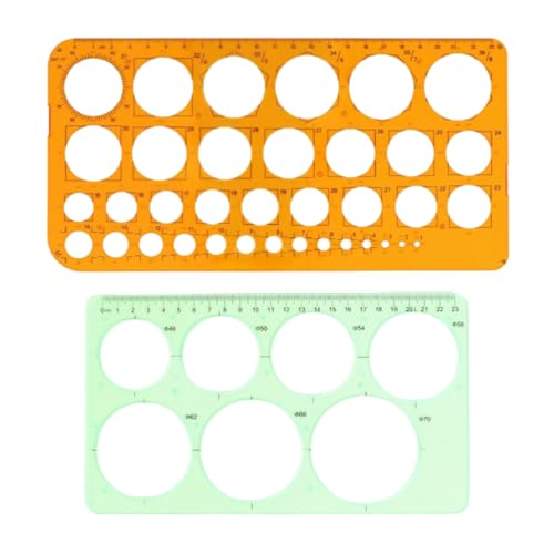 JchEnye 2 pezzi Stencil a cerchio Stencil di plastica per pittura con cerchi per dipingere disegni misurati