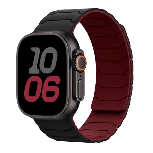 Magnetic Watch Band for Apple Watch Bands for Men/Women iWatch Band 49mm 46mm 45mm 44mm 42mm 41mm 40mm 38mm Wrist Solo Loop bands Sport Silicone Strap for iWatch Series 10/9/8/7/6/5/4/3/SE/2nd/Ultra2