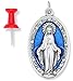 Caritas et Fides Miraculous Medal Pendant Necklace Extra Large - 1.75