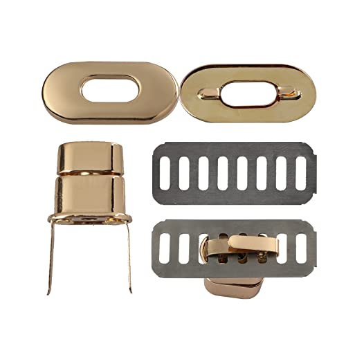 TXIN 15 Pieces Twist Lock Fastener Purse Turn Locks Clasp Bag Closure Metal Clip Hardware for DIY Handbag Craft Making Supplies(5 Colors)