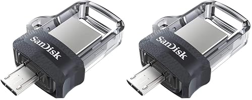 SanDisk Dual Drive m3.0 128 Go clé USB OTG pour smartphone Android et tablette lot de 2 rapide