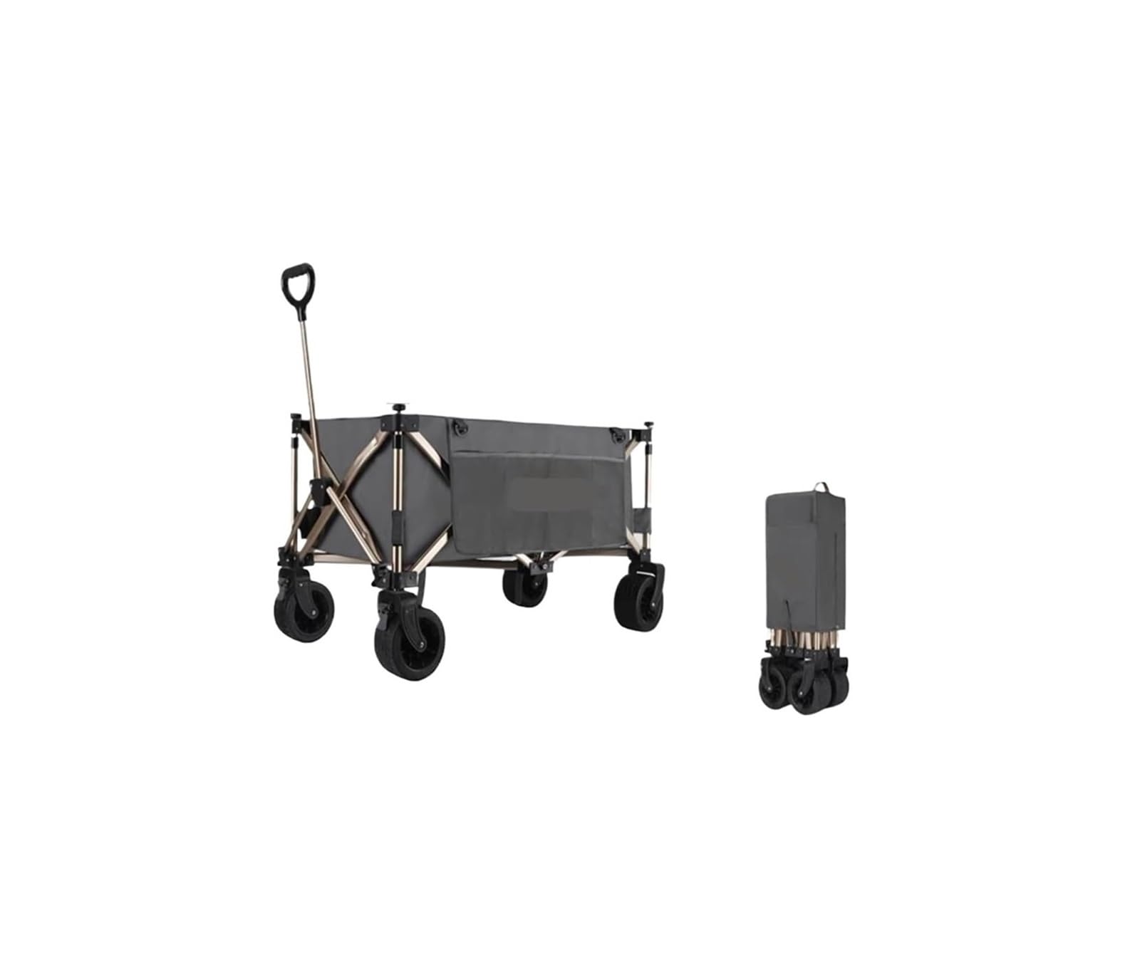 Fgjsfhrdtu Grey Folding Portable Shopping Cart, Picnic Camping Grocery Trailer(Grey)