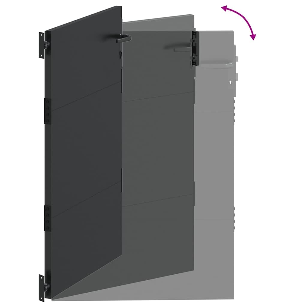 vidaXL Puerta de jardín con Cerradura Negro 85 x 155 cm, Puerta Elegante para jardín y terraza, Acero Metal, diseño Moderno, Resistente al óxido, a Prueba de Clima