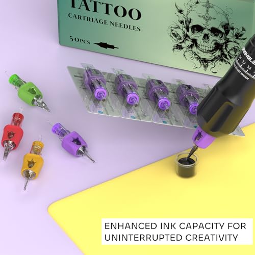Image of Wormhole Tattoo Cartridge Needles Rocket 50pcs Assorted Tattoo Needle Cartridges Mixed 3RL 7RL 7RS 9RM 9M1 Round Liner Shader Magnum Round Magnum Disposable Finger Ledge Tattoo Needles Cartridge