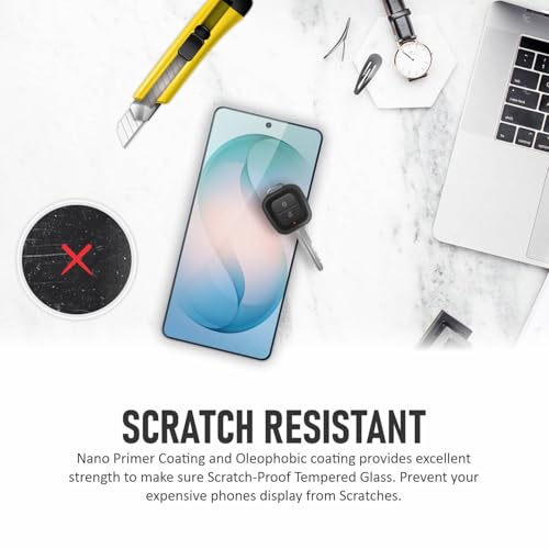 Image of SupCares Tempered Glass for Samsung Galaxy S26 Ultra (6.9 Inch) With Installation Kit | 9H Edge to Edge Screen Protector | Black