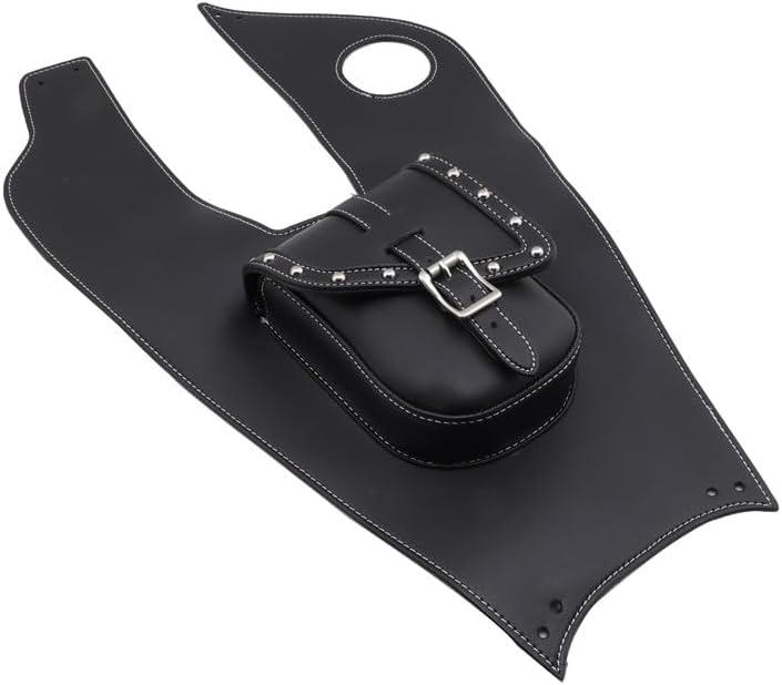 Motorcycle Black Artificial Leather Tank Cap Panel Bag Gas Tank Bag For Yamaha V-Star XVS650 1999-2007