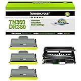 greencycle TN360 Toner Cartridges and DR360 Drum Set Compatible for Brother TN-360 TN330 DR-360 Work with MFC-7340/7440/7840 HL-2170W/2140 MFC-7840W/7340 Series Printer (1 Drum, 3 Toner)