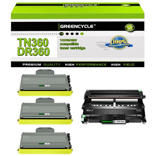greencycle TN360 Toner Cartridges and DR360 Drum Set