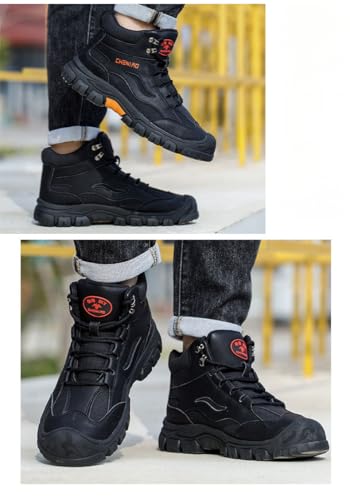 Composite Toe Safety Boots - High Top, Breathable & Indestructible , Wide Width & Soft Comfort, Anti-Smashing & Puncture-Resistant, Slip-Resistant Non-Skid for Construction & Warehouse Work Shoes4