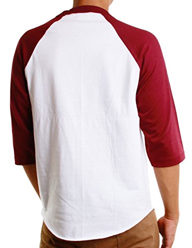 Hat and Beyond Camisetas masculinas de beisebol raglã manga 3/4 casual algodão P-3GG Jersey 1KSA0001