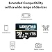 LEKUTAS 1T(999GB) Micro SD Card, microSDXC UHS-I Flash Memory Card TF Card, High Speed 100MB/s, C10, U3, A2, V30, for Full HD, 4K UHD Video Recording