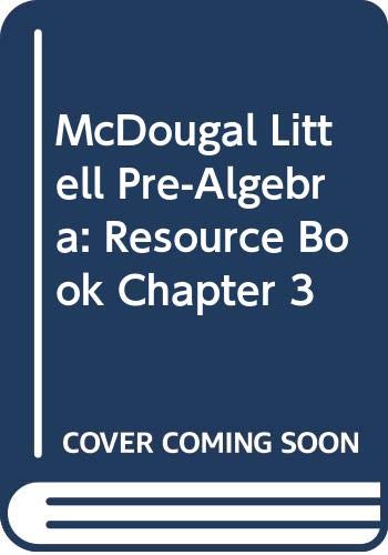 McDougal Littell Pre-Algebra: Resource Book Chapter 3