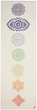 Shakti Warrior Chakra Yoga Mat - Artist Designed, Premium Printed mats, Non Slip, Great for Regular & Hot Yoga, Pilates and Workout ( 72 inch x 24 inch x 5mm Thick )