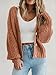 PRETTYGARDEN Women's Short Cardigan Sweaters V Neck Button-Down Long Sleeve Oversized Chunky Knit Cardigans (Light Orange,Medium)