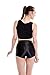 Manstore Women's Shiny Satin Metallic Wet Look Sexy Short Hot Pants 9 Colors Black XS