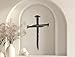 RESACO Wall Cross Jesus Crosses Wall Decor Religious Metal Wall Art Minimalist Decorations for Church Home Office Baptism Decor Gift for a Christian