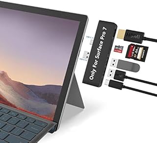 Microsoft Surface Pro 7 Docking Station,6-in-2 USB C Surface Pro 7 Hub with 4K HDMI Adapter+ USB C Port(Audio & Data)+2 USB 3.0 Port +SD/TF Card Reader,Converter Combo Adaptor for Surface Pro 7