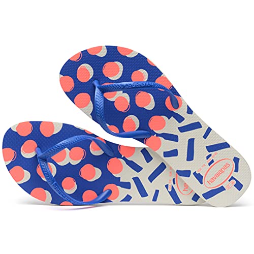 Chinelo Flat Mix, Havaianas, Feminino, Branco/Azul Estrela, 39/40