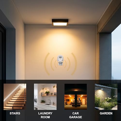 Image of Forus Infrared Motion Sensor, 360 Rotatable Ceiling-Mounted Auto On /Off Switch, Detection Range upto 12m, PIR Tech | Ideal for Entrance, Parking, Corridor, Store Room, Staircase | 3-Year Warranty-1PC