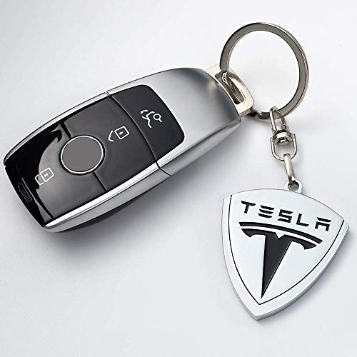 Leizuomie Compatible For Tesla Keychains 3D Car Logo Key Chain Key Ring Accessories Suit For For Tesla Model 3 Model S Model X Model Y Styling,For Family Present For Man And Woman,Silver #TOP1