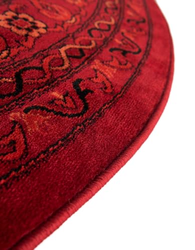 Tapete redondo rojo de 5 pies de Rugs.com miniatura 7
