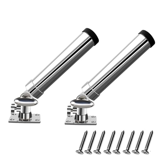 Cost-Effective Fishing Rod Holder Set, Pack of 2 Fishing Rod Holder for Boat, 316 Stainless Steel Adjustable Fishing Pole Holder, Marine Deck Mount Trolling Rod Holder for Boat Ship Yacht by Mojiate - Used condition - US$61.81