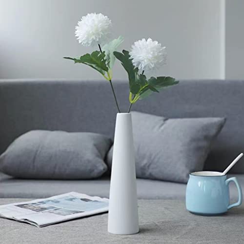 Bamboopack White Ceramic Bud Vase Tall Conic Flower Small Buds Vases Single Stem Vase Home Decorative Floral Centerpiece for Flower and Office Bud Home Wedding Decor - Image 2