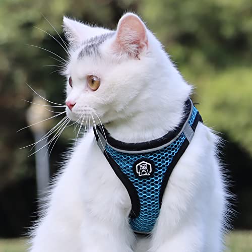 Balabuki Cat Harness Vest For Small And Medium Cats No Pull, Easy Walk Soft Step In Escape Proof Reflective Harness And Leash Set,Xs Blue #TOP2
