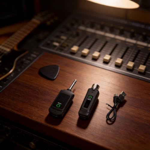 Sistema inalámbrico para micrófono 2.4G XLR, alcance estable de hasta 80 m, transmisor y receptor recargables, compatible con micrófonos dinámicos, soporte dual para presentaciones en vivo y grabación (1 en 1) miniatura 2