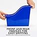 Storex Large Book Bin, Interlocking Plastic Organizer for Home, Office and Classroom, Blue, (71101U06C) (Pack of 6)