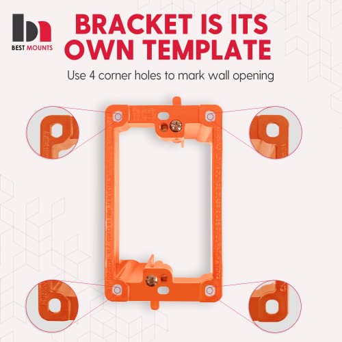 Bestmounts - Low Voltage Mounting Brackets 1 Gang For Drywall Outlet Cable Pass Through Wall Plates -Cable Wall Plate Bracket For Old Work, Telephone Wires, Network Cable, Hdmi, Speaker Wire(12-Pack) #TOP2