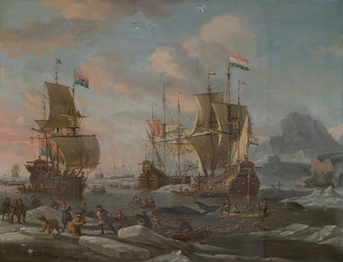 Affiche Abraham Storck la flotte baleinière néerlandaise impression sur toile salon 60x90cm