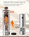 Electric Salt and Pepper Grinder Set, Upgraded 2-Speed Setting, External 6 Adjustable Coarseness, USB C Dual Rechargeable Base, All Stainless Steel Automatic Salt & Pepper Mill Shakers with LED Light