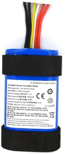 I0328A GSP-2S1P-CH6A Battery Replacement for JBL Charge 6 Portable Bluetooth Speaker 7.2V 5000mAh