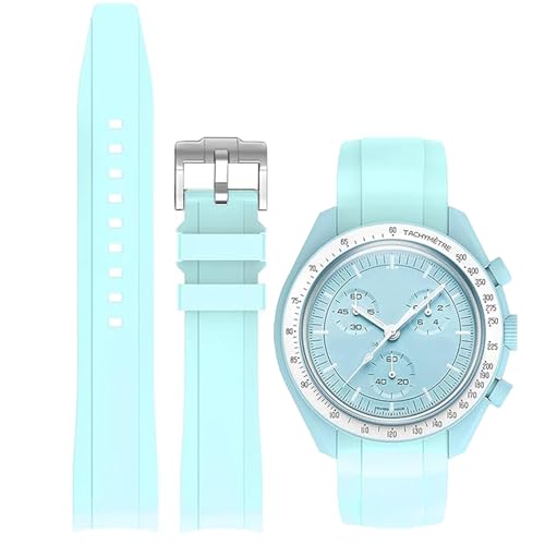 Image of Niziruoup Bands for MoonSwatch Watch,Curved end No Gap,Premium Silicone Rubber Watch Strap for Omega X Swatch Moonswatch Speedmaster /Rolex /SEIKO 20mm 22mm Watch Strap Replacement Band for Men Women