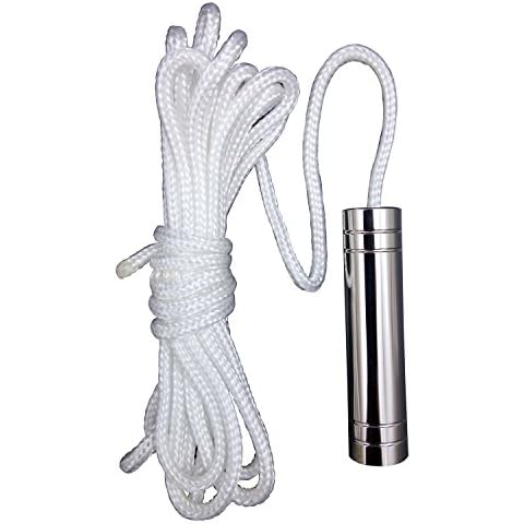 LumenTY Cylinder Light Pull Cord - 150cm Brass Plated for Bathroom Light Pull Blinds and Ceiling Fans - Chrome Cover