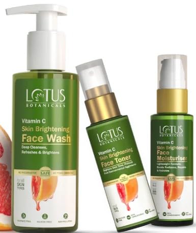 Lotus Botanicals Vitamin C CTM Routine Pack Face wash (180ml) Toner(50ml) Moisturiser (45ml) (Pack of 3 )