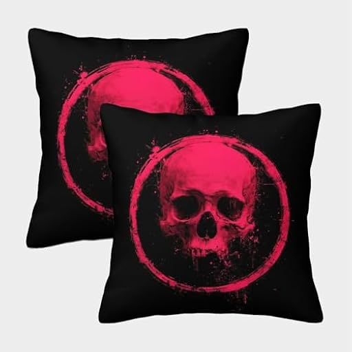 NGGADIWEG Impresión 3D Cráneo de Heavy Metal Fundas De Cojines Cojines Decorativos Cuadrado Almohada Juego De 2 Funda ExteriorFundas De Almohada para Patio Balcón Jardín Sofá 40x40cm | Ya disponible en tu tienda friki favorita! En mundofriki.es!