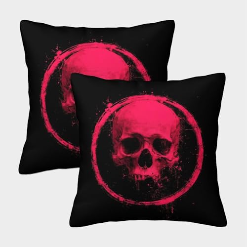 NGGADIWEG Impresión 3D Cráneo de Heavy Metal Fundas De Cojines