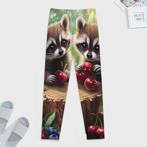 Cute Raccoon Cherry1 Blueberry Men's Pajama Pants Soft Lounge Bottoms Lightweight Jogger for Sleeping4