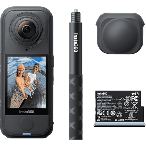 Image of Insta360 X4 Air Starter Bundle - Lightweight 165g 8K 360 Camera, Invisible Selfie Stick Effect, Replaceable Lenses, Shoot First & Frame Later, Built-in Wind Guard, AI-Powered App