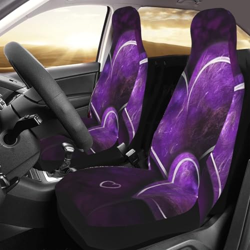 Housse de siège auto lavable universelle et respirante motif cœur x2