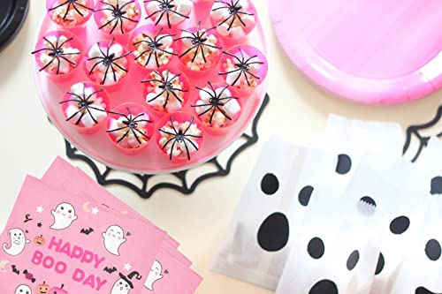 Happy Boo Day Napkins, Girl Pink Halloween Birthday Napkins,Pastel Halloween Birthday Party Decorations,Pink Girl Halloween Birthday Party Decorations,Happy Boo Day Party Decorations(5 X 5 In,50-Pack) #TOP2