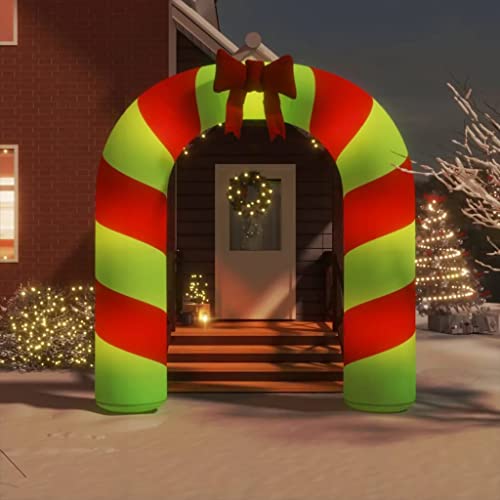 Vidaxl Inflatable Arch Gate, Xmas Santa And Snowman Decoration With Leds, Christmas Lighting For Indoor And Outdoor, Holiday Party Ornament #TOP2