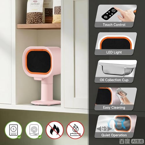 Image of Portable Range Hood - 6-Speed Adjustable Exhaust Fan with Telescoping Height & 60 T，PINK