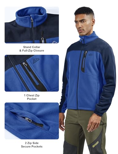 Image of TBMPOY Men's Fleece Jackets Lightweight Full-Zip Fall Jacket Warm Winter Coats Outdoor Hiking with Pockets
