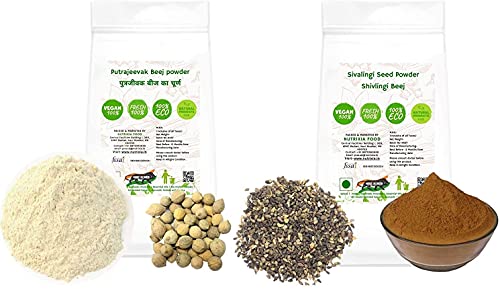 Beets Sivalingi Seed Powder and Putrajivak Seed Powder-Sivalingi Seed-Sivalengi Seed-Putrajeevak Beej Churna-Putrajivak Beej- Sivalingi Seed Powder and Putrajivak Seed Powder Combo (25 GMS + 25 GMS)