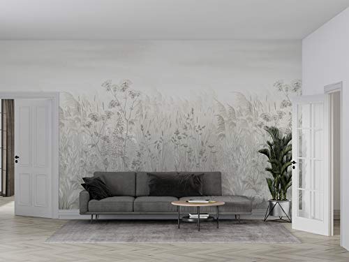 SILK ROAD EU Papier Peint Soie Échantillons, Roseaux Blanc Cover